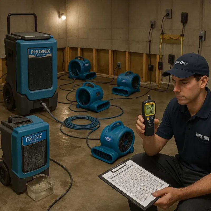 Structural Drying and Dehumidification process in Greenfields, PA